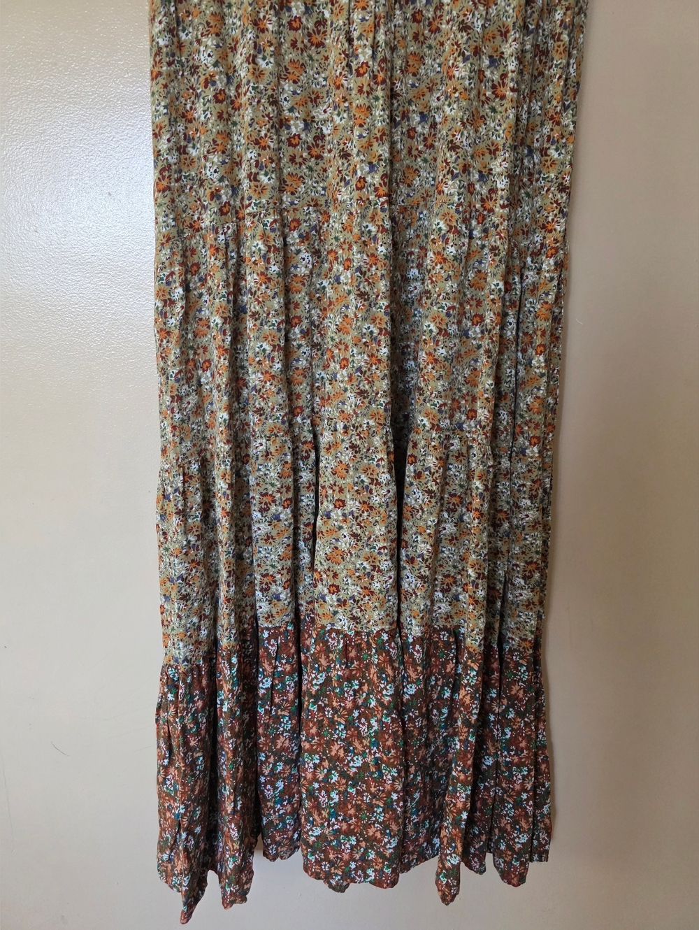 Natural Life Lucia Floral Tiered Maxi Dress M Oversized Boho Cottagecore Prairie - Picture 4 of 12